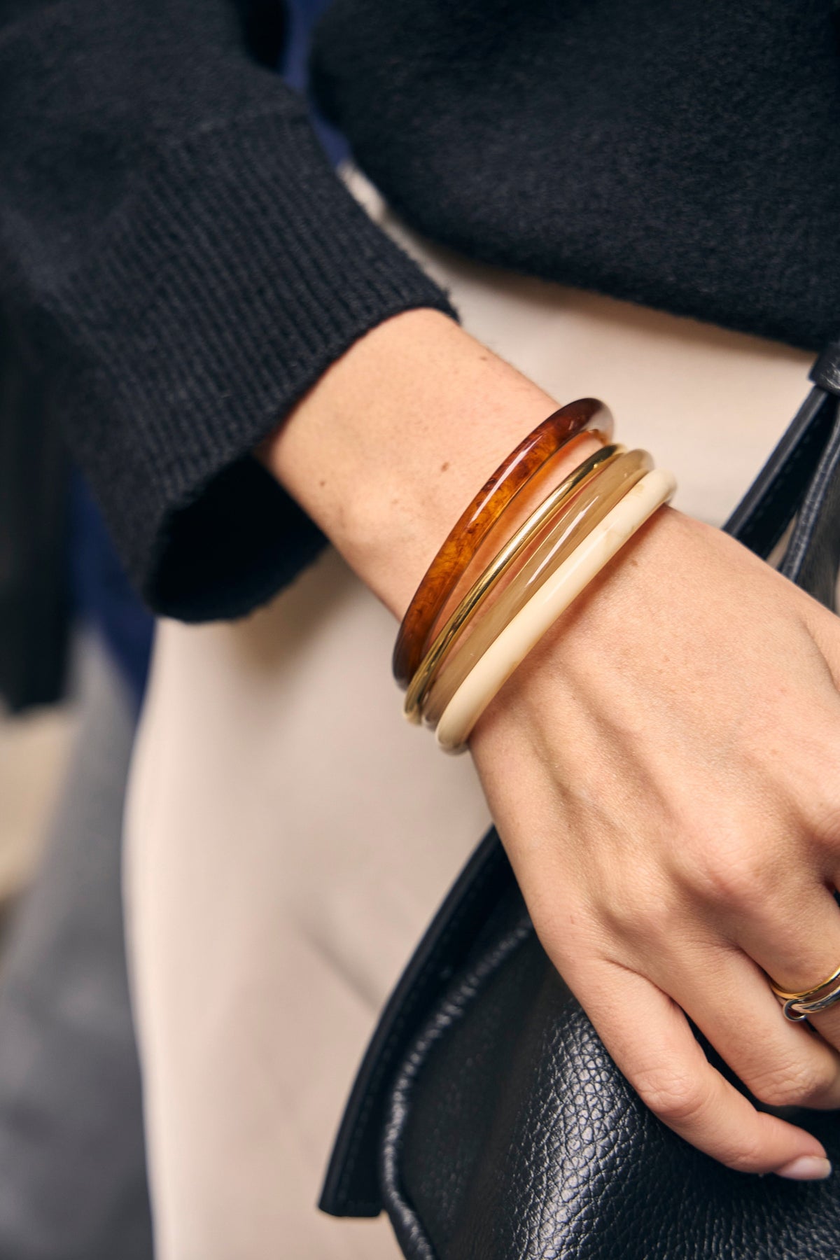 Bracelets Éléonore – Lot de 4 Joncs Marbrés