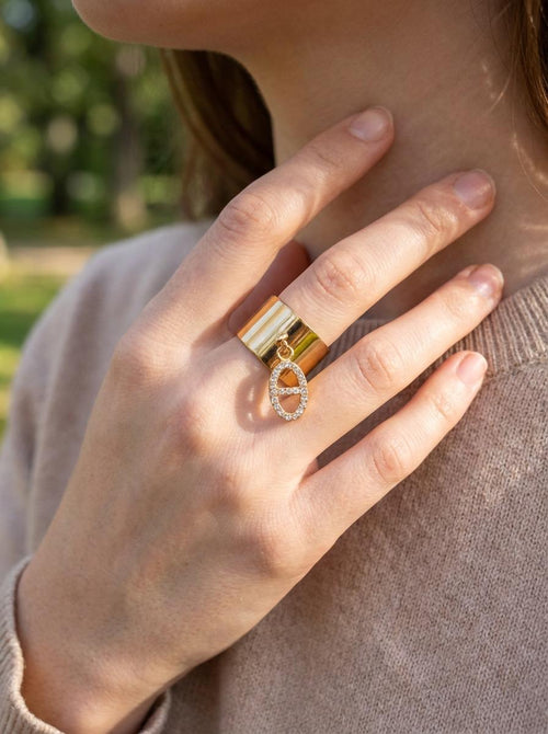 Bague Elia – Pendentif Ovale Strass