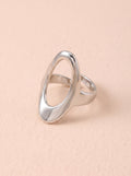Bague Oriana – Grand Ovale Poli Miroir – Argenté