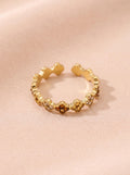 Bague Lyana – Fine Sertie de Fleurs – Marron