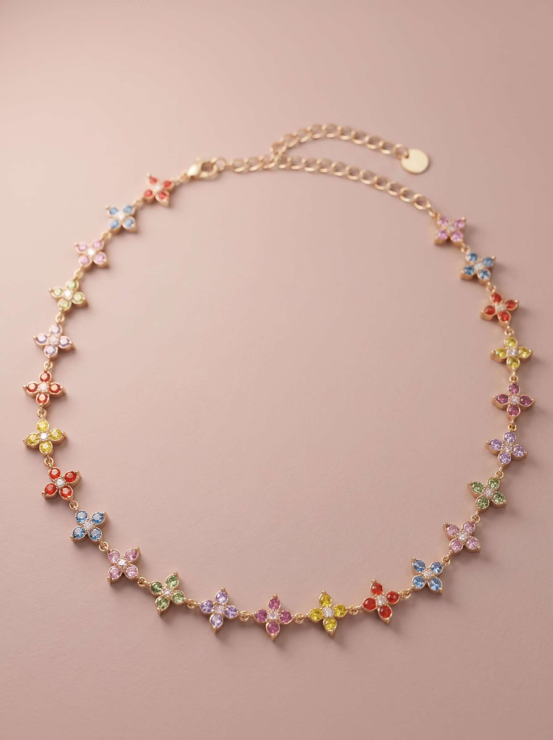 Collier Lyana – Fleurs Serties de Strass – Multicolore