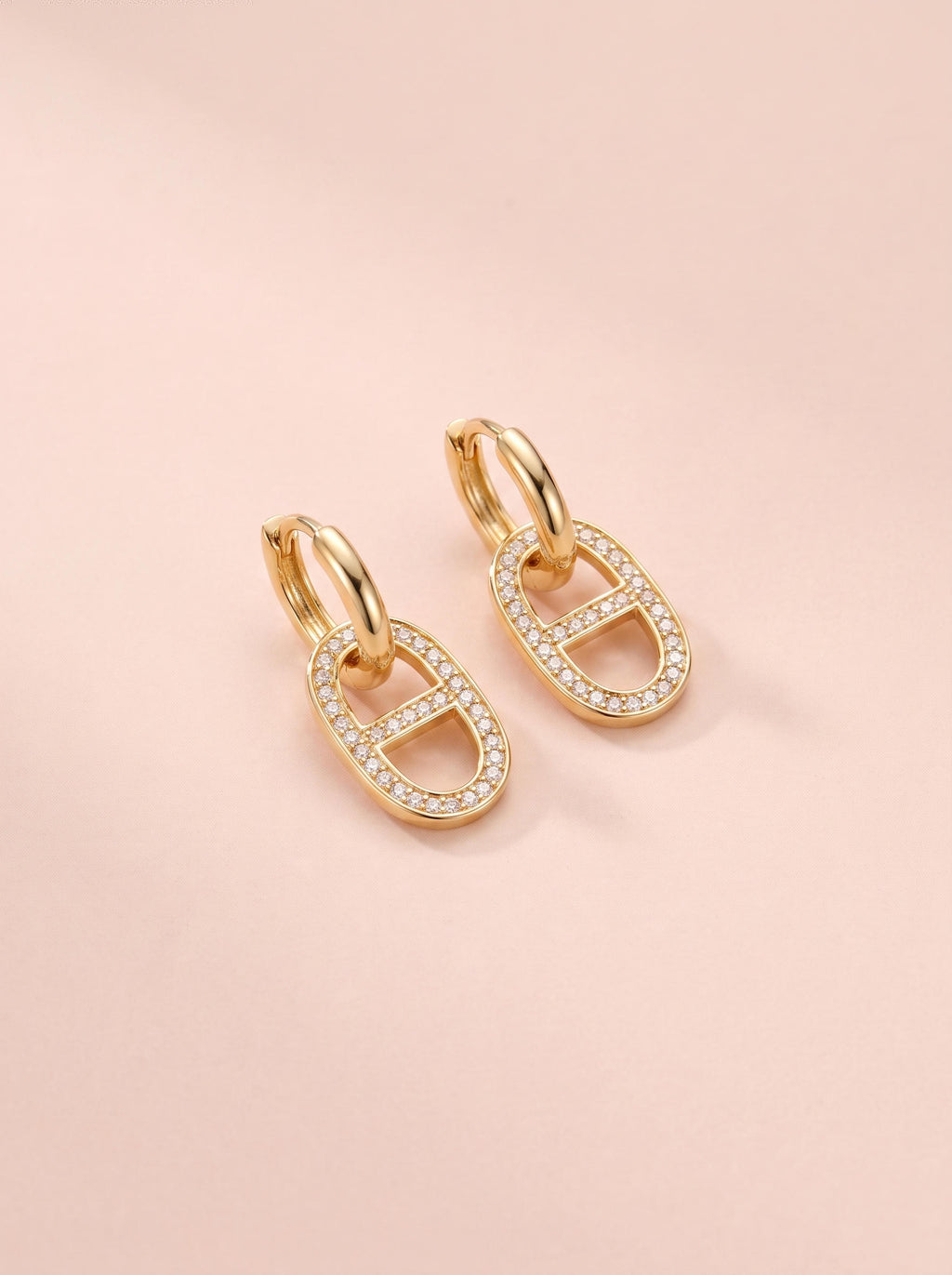 Boucles Milla– Créoles maille marine strass