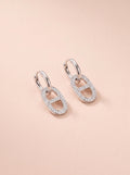 Boucles Milla – Créoles Maille Marine Strass – Argenté