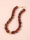 Collier Alba – Résine Marbrée Carrée