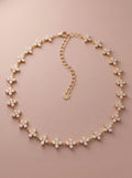 Parure Lyana – Fleurs Serties de Strass – Doré