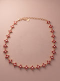 Collier Lyana – Fleurs Serties de Strass – Rouge